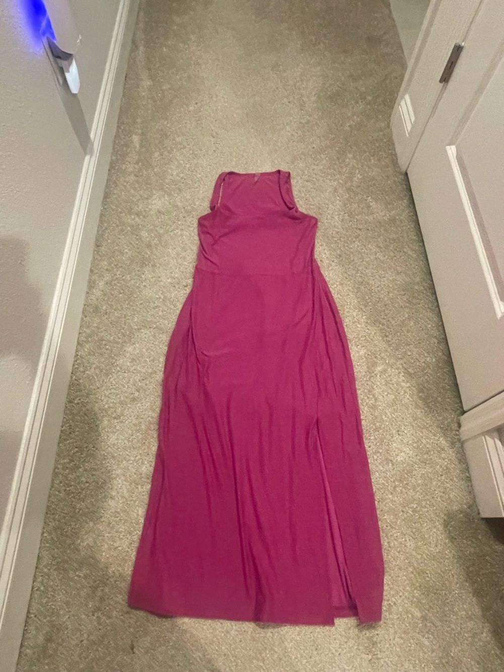 Beyond Yoga Magenta Sleeveless Midi Dress
